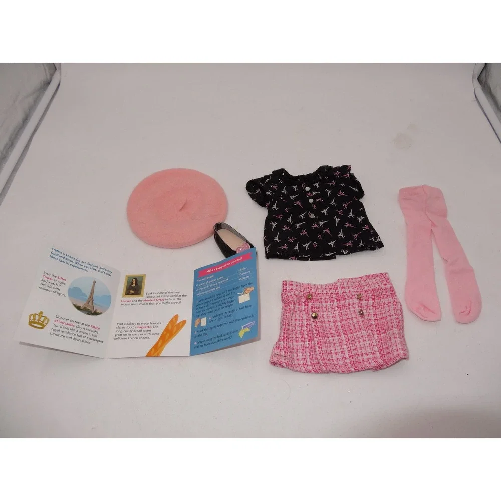 American‎ Girl World Traveler France Outfit Paris Beret Shirt Skirt 2021
